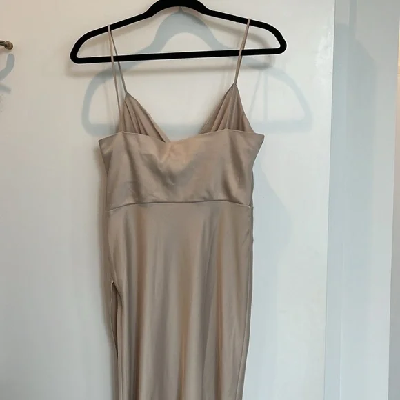 BHLDN Freya Satin Champagne Dress Size 8 - Picture 4 of 6